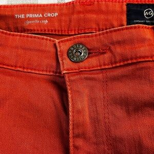 AG Adriano Goldschmied Vibrant Orange Prima Crop Jeans